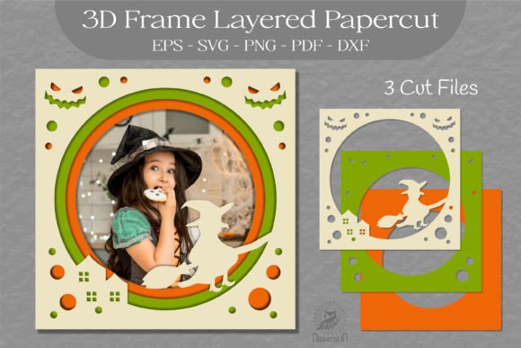 Download Halloween Layered Frame SVG, 3D Frame 07 - 3d frame Collection