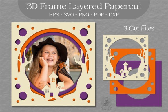 Download Halloween Layered Frame SVG, 3D Frame 04 - 3d frame Collection