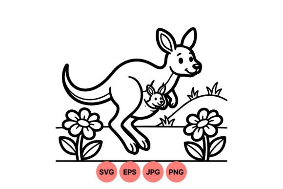 Download Cute Kangaroo Mom and Baby Svg - Mom and baby svg Collection