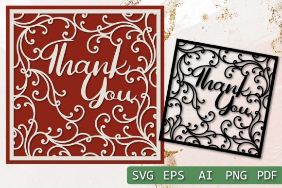 Download Thank You SVG Card Cut Files, Template - Premium Resources