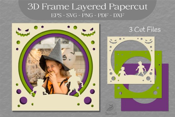 Download Halloween Layered Frame SVG, 3D Frame 09 - 3d frame Collection