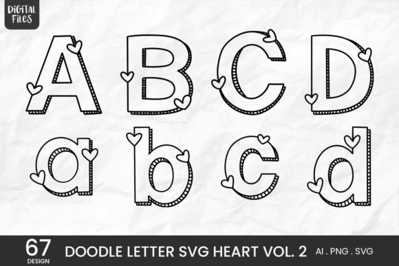 Download 67 Doodle Letter Svg Heart Vol. 2 - Letter svg Collection