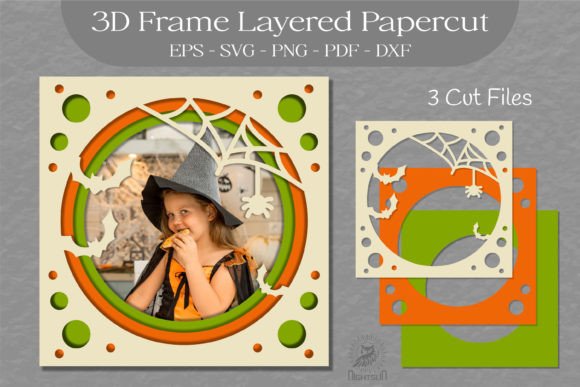 Download Halloween Layered Frame SVG, 3D Frame 03 - 3d frame Collection