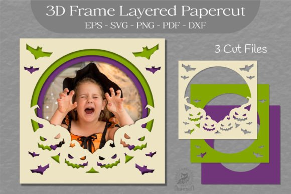 Download Halloween Layered Frame SVG, 3D Frame 01 - 3d frame Collection