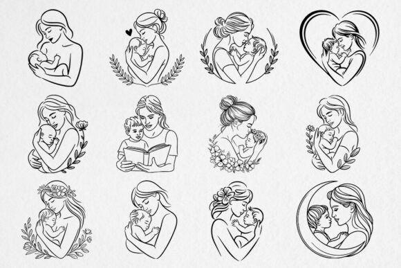 Download Mom and Baby SVG Bundle - Mom and baby svg Collection