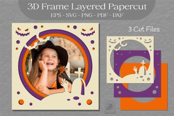 Download Halloween Layered Frame SVG, 3D Frame 08 - 3d frame Collection