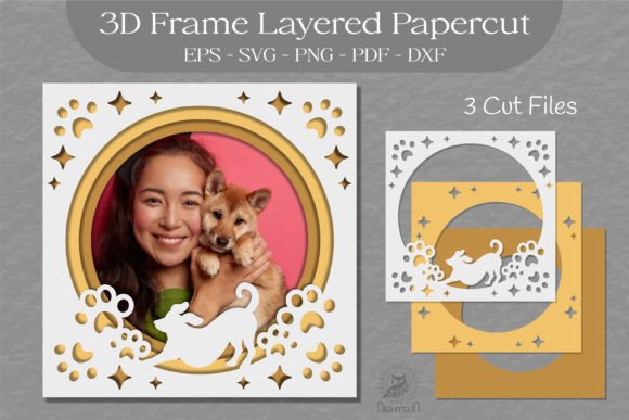 Download Dog 3D Frame Layered SVG 4 - 3d frame Collection