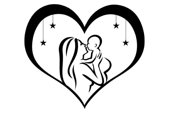 Download Love Vector with Mom and Baby Svg - Mom and baby svg Collection