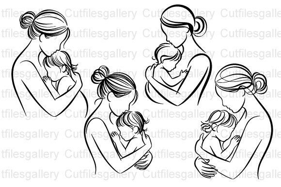 Download Mom and Baby SVG, Mother and Child SVG - Mom and baby svg Collection