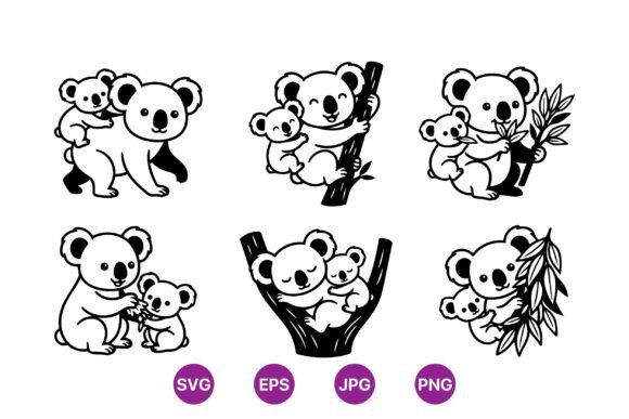 Download Cute Koala Mom and Baby Svg - Mom and baby svg Collection