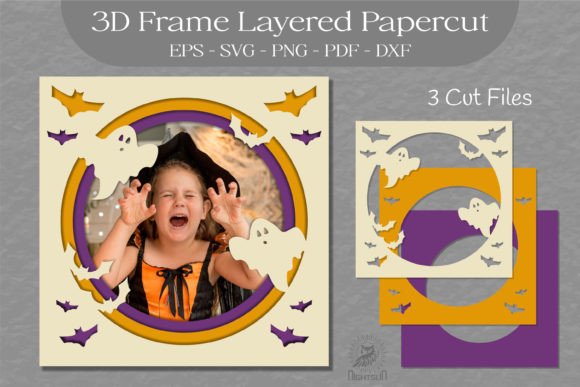Download Halloween Layered Frame SVG, 3D Frame 06 - 3d frame Collection