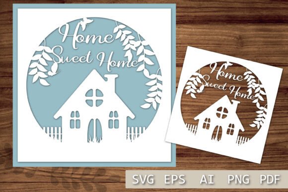 Download Home Sweet Home Card SVG, Paper Cut out - Premium Resources