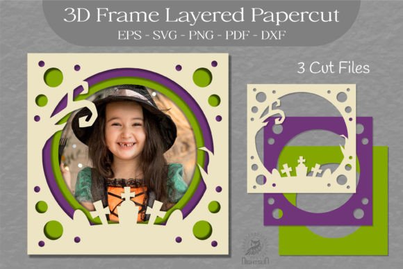 Download Halloween Layered Frame SVG, 3D Frame 05 - 3d frame Collection